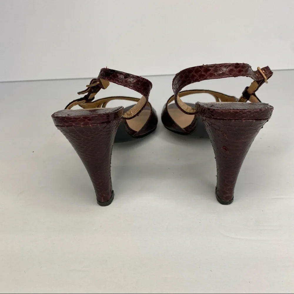 𝅺GENUINE Snakeskin Burgundy Heels